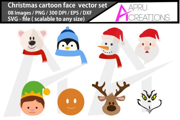 A Christmas Cartoon Face for Your Holiday Graphics & Illustrations