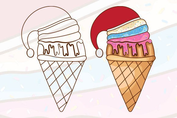 A Christmas Ice Cream Illustration for Real Branding Projects