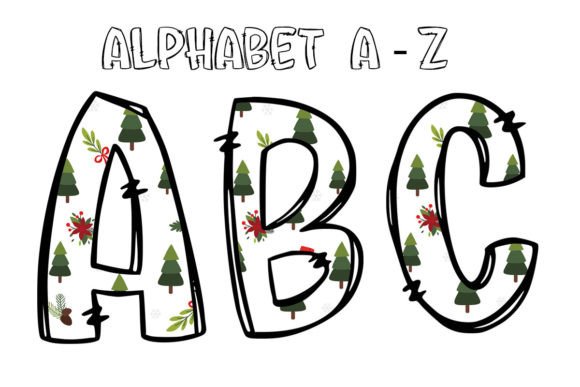 A Design Asset Review: The Alphabet Letters Doodle Christmas Tree 1 Graphics