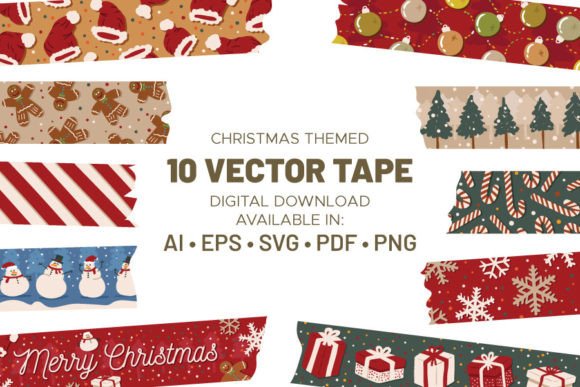A Designer's Review of Christmas Themed Vector Washi Tape