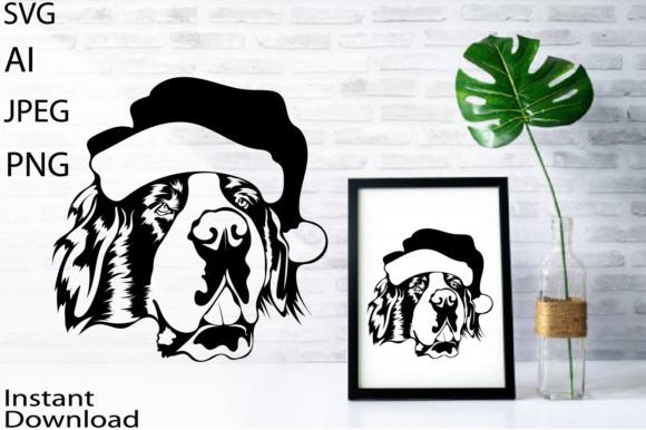 A Festive St Bernard SVG for Graphics & Illustrations