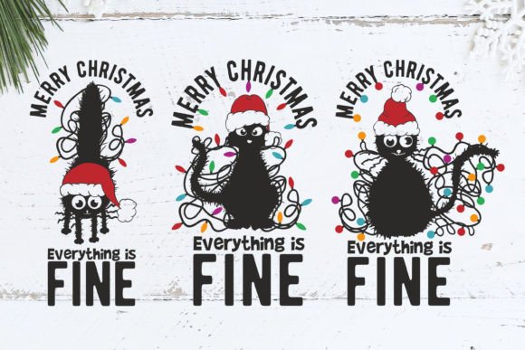 A Funny Black Cat SVG Design for Christmas Crafts