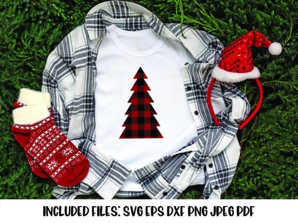 Buffalo Plaid Christmas Tree Graphics for Brand Illustrations