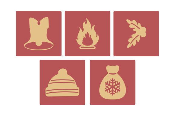 Christmas Retro Isolated Graphics for Seasonal Illustrations