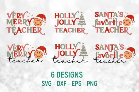 Christmas Teacher Graphics for Festive Product Illustration