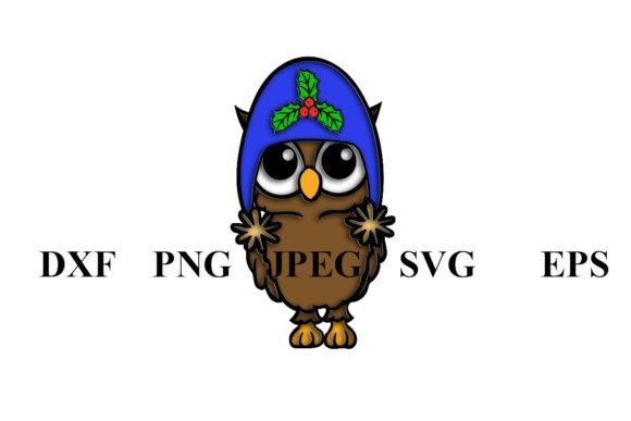 Frozen Stare Owl Graphics: Cute Christmas Illustrations