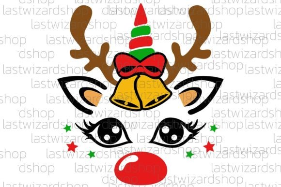 Reindeer Unicorn Christmas Graphics for Illustrated Content