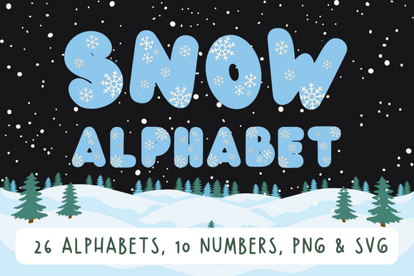 Snowflake Alphabet Graphics for Elegant Holiday Crafting
