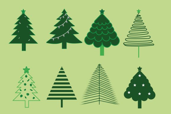 The Colorful Merry Christmas Tree Bundle for Festive Graphics & Illustrations
